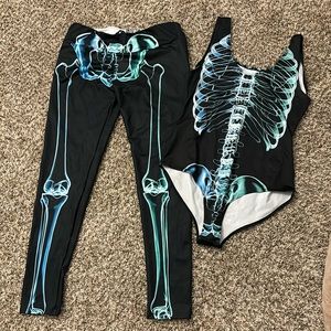 Skeleton Rave Set- Leggings and Leotard